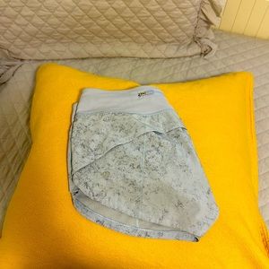 Lululemon periwinkle shorts, hardly worn, too short for my liking